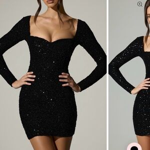 Oh Polly Sephina Black Sequin Dress